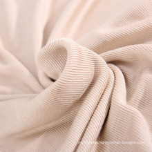 Spun silk 2*2 rib 64G/M Light khaki 100% silk jersey fabric for costume